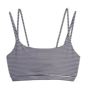 Gap Fit Women's Breathe Low Support Strappy Sports Bra Blue Stripe Size Large